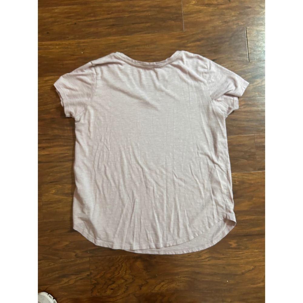 Soft Mauve Effortless V-Neck Top Womens XL Short Sleeve Tee - Picture 8 of 8